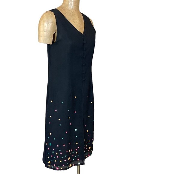 Parsley & Sage Sleeveless Midi Tunic Top Button-Up Slits Mirror Beads M #103M - Picture 3 of 8